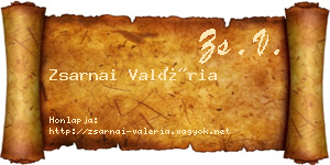 Zsarnai Valéria névjegykártya
